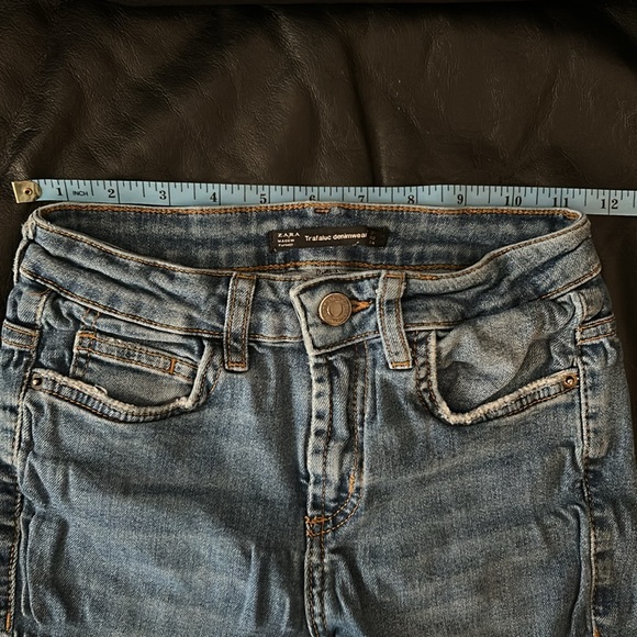 Zara Midrise Floral Embroidered Skinny Jeans Size 2 - Picture 9 of 11